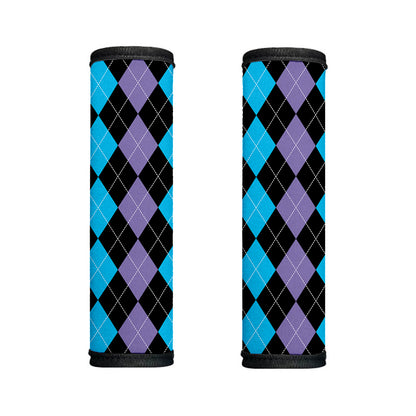 Purple Black And Blue Argyle Print Handle Covers