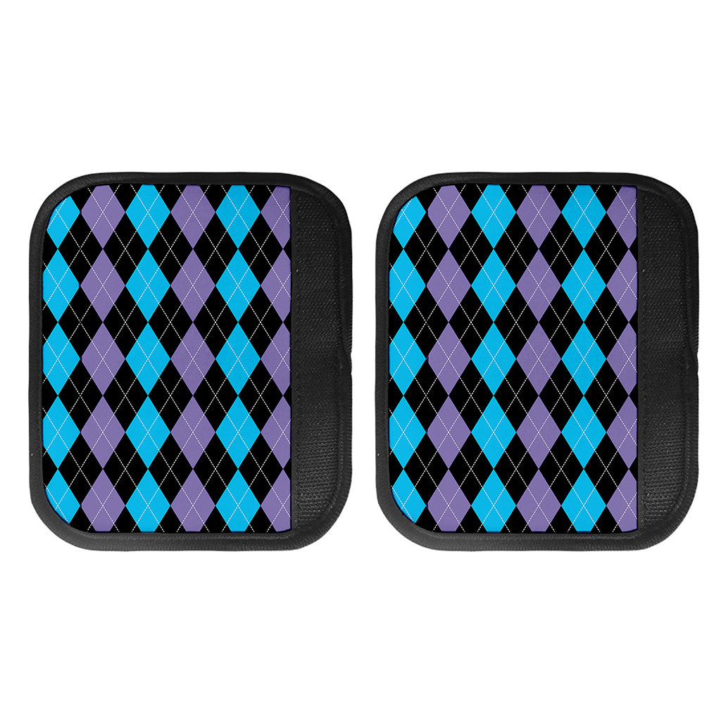 Purple Black And Blue Argyle Print Handle Covers