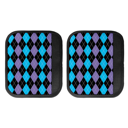 Purple Black And Blue Argyle Print Handle Covers