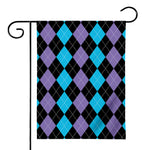 Purple Black And Blue Argyle Print House Flag
