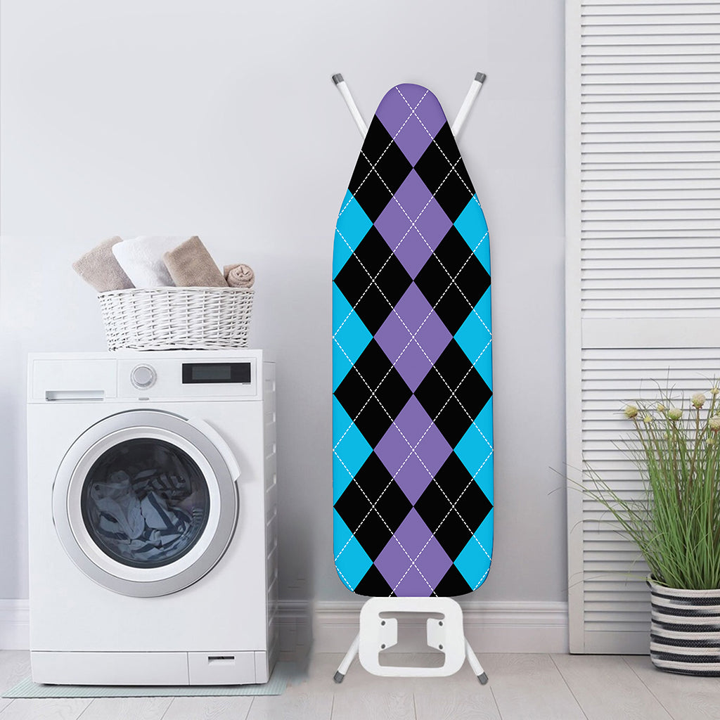 Purple Black And Blue Argyle Print Ironing Board Cover
