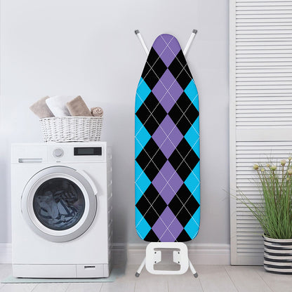 Purple Black And Blue Argyle Print Ironing Board Cover