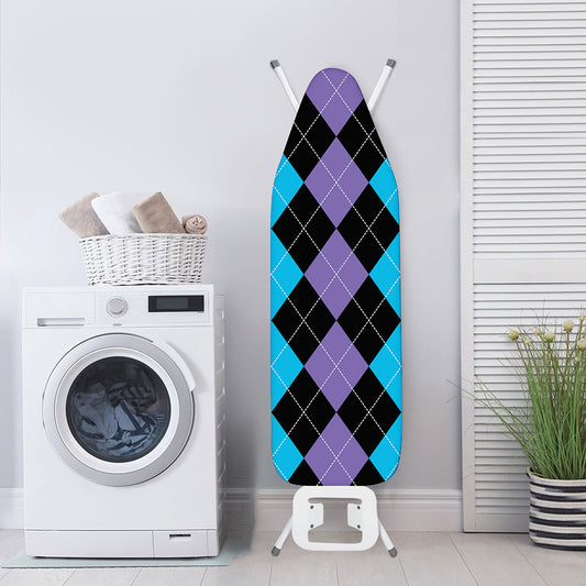 Purple Black And Blue Argyle Print Ironing Board Cover