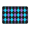 Purple Black And Blue Argyle Print Kitchen Mat