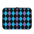 Purple Black And Blue Argyle Print Laptop Sleeve