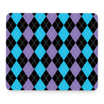 Purple Black And Blue Argyle Print Mouse Pad