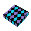 Purple Black And Blue Argyle Print Outdoor Seat Cushion Cover