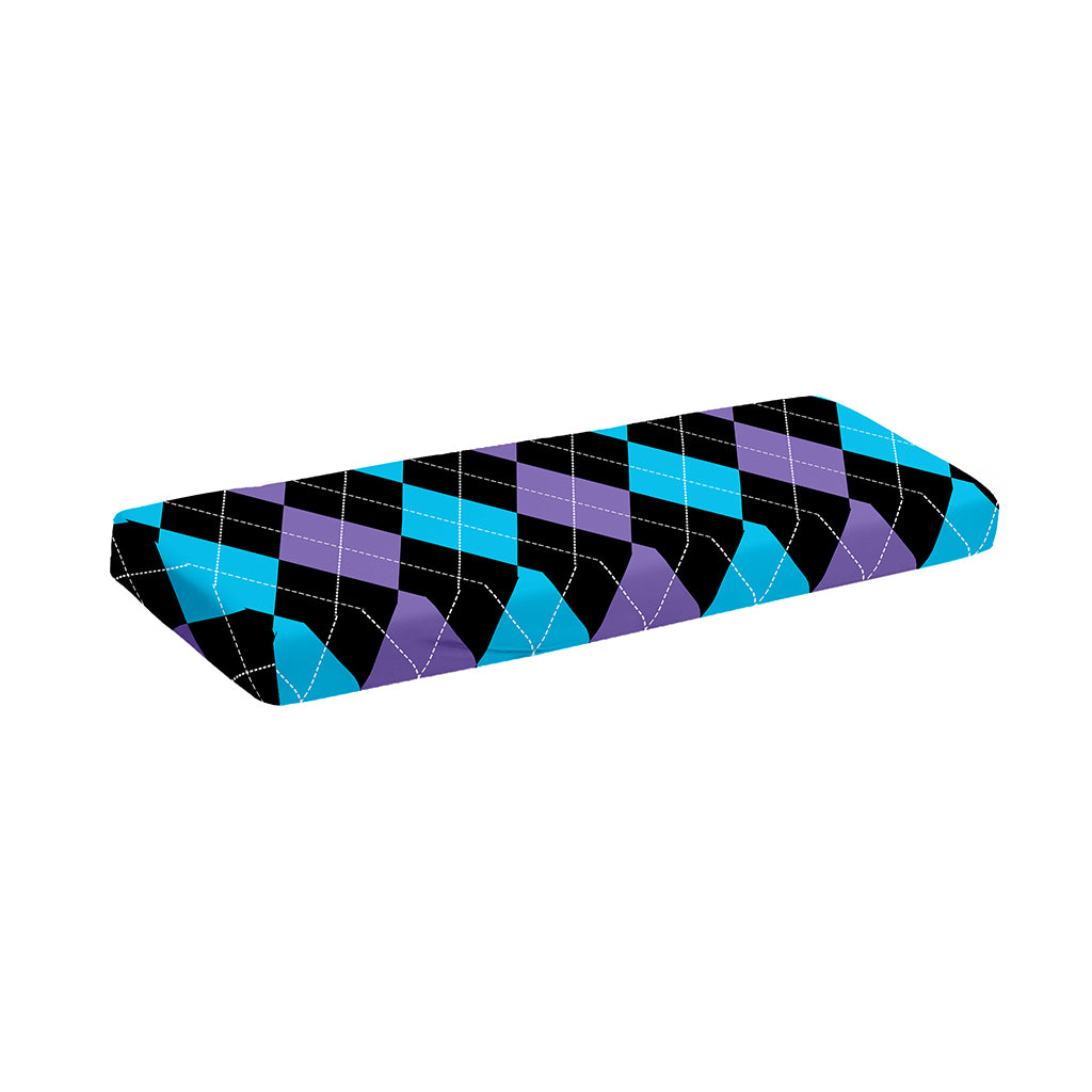 Purple Black And Blue Argyle Print Piano Keyboard Cover