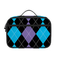 Purple Black And Blue Argyle Print Portable Lunch Bag