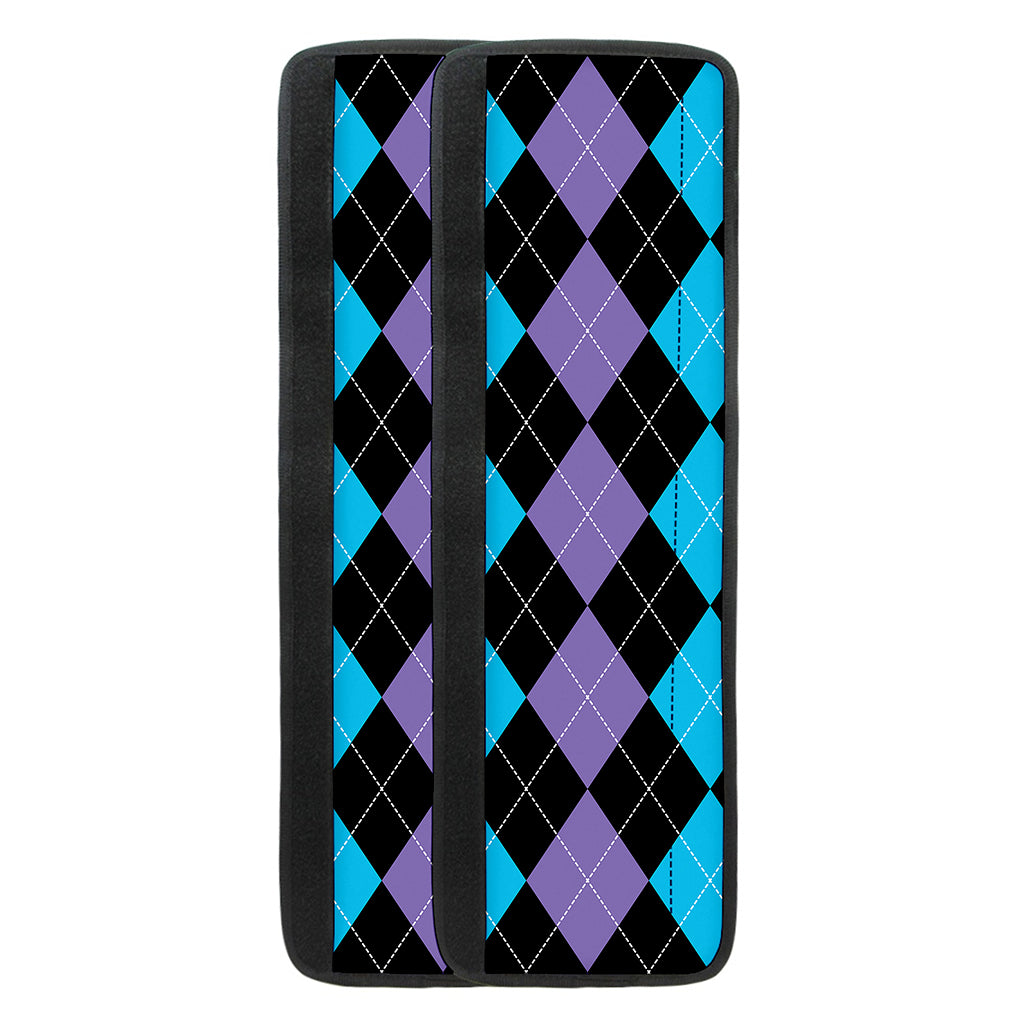 Purple Black And Blue Argyle Print Refrigerator Handle Covers