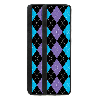 Purple Black And Blue Argyle Print Refrigerator Handle Covers