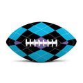 Purple Black And Blue Argyle Print Rugby Ball