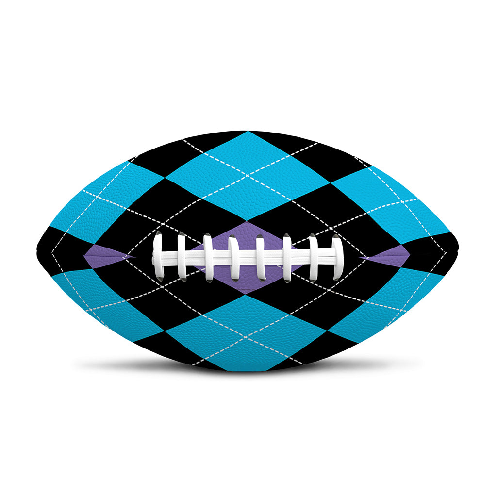 Purple Black And Blue Argyle Print Rugby Ball