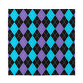 Purple Black And Blue Argyle Print Silk Bandana