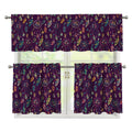 Purple Bohemian Dream Catcher Print 3 Piece Kitchen Curtains