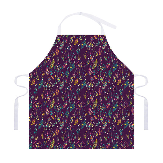 Purple Bohemian Dream Catcher Print Adjustable Apron