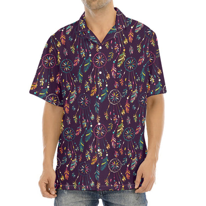 Purple Bohemian Dream Catcher Print Aloha Shirt