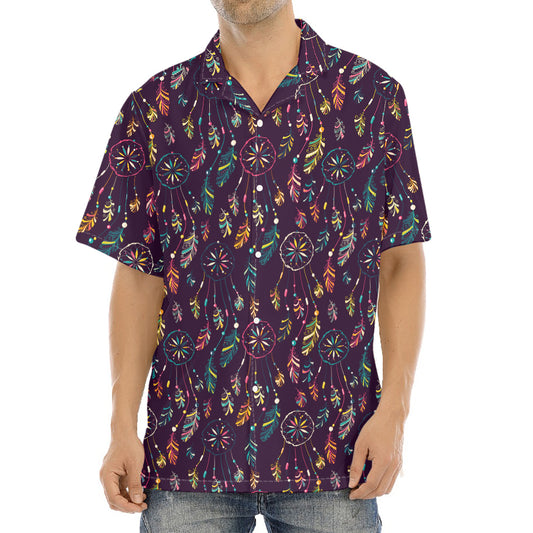 Purple Bohemian Dream Catcher Print Aloha Shirt
