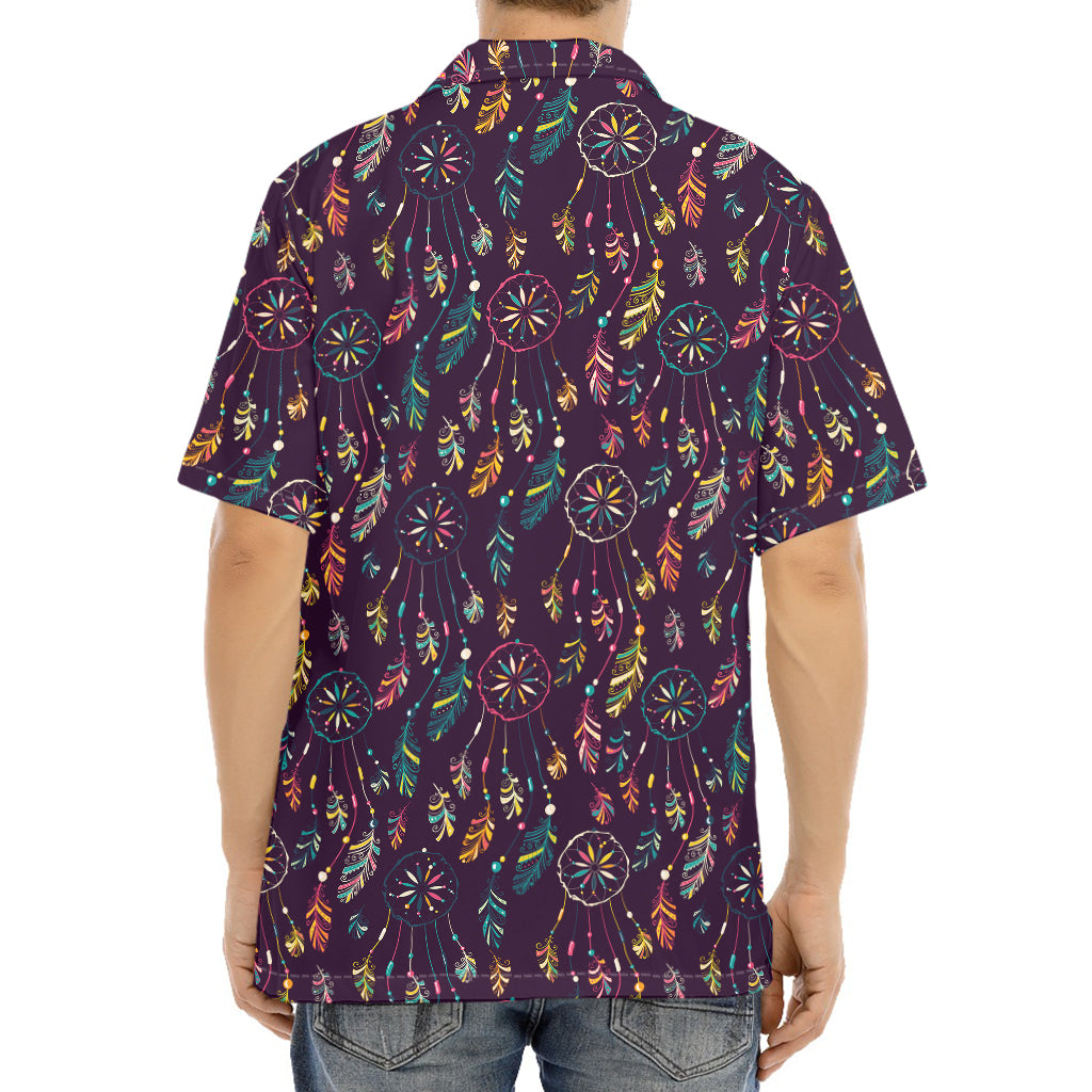 Purple Bohemian Dream Catcher Print Aloha Shirt
