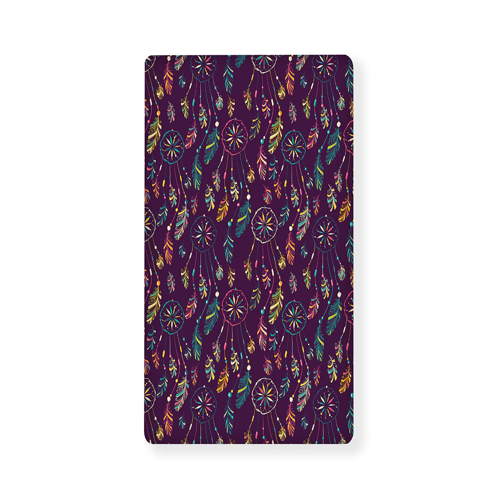 Purple Bohemian Dream Catcher Print Baby Crib Sheet