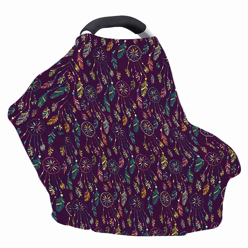 Purple Bohemian Dream Catcher Print Baby Seat Cover