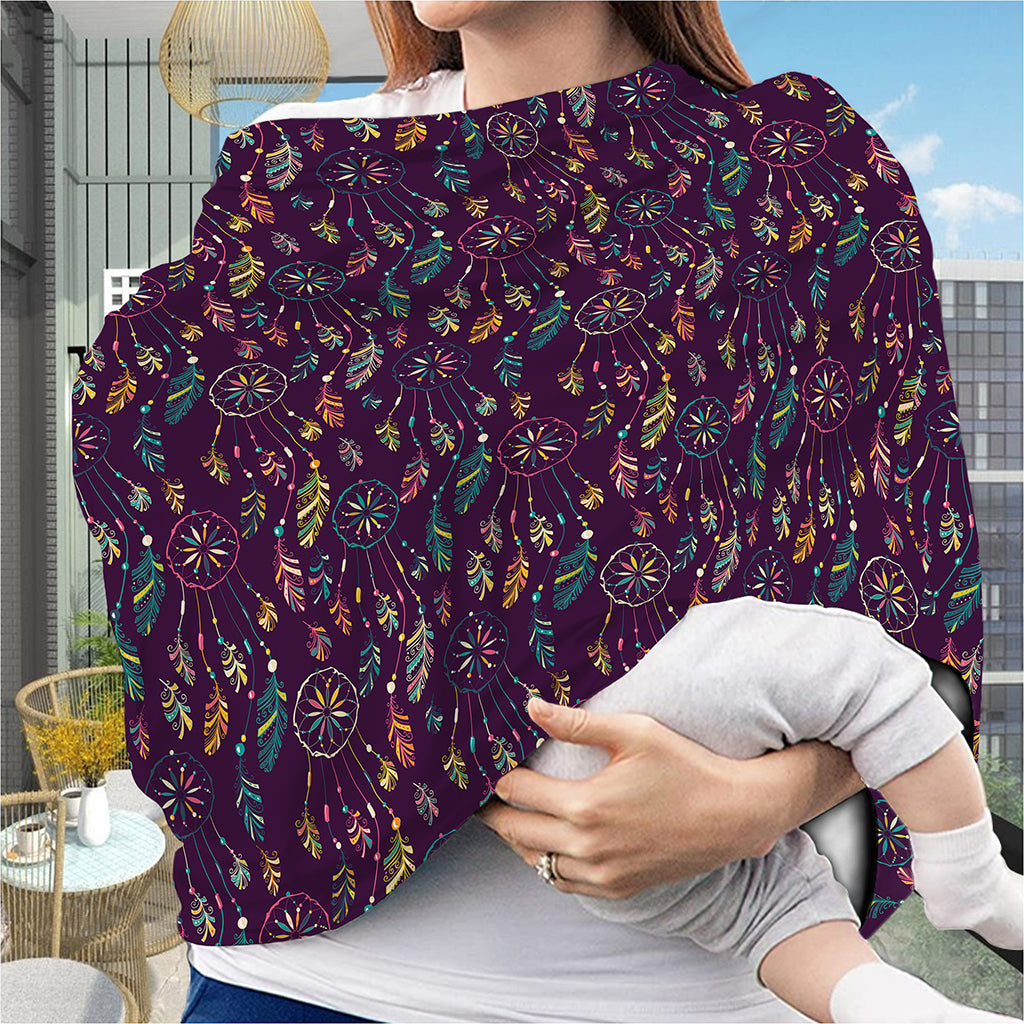 Purple Bohemian Dream Catcher Print Baby Seat Cover