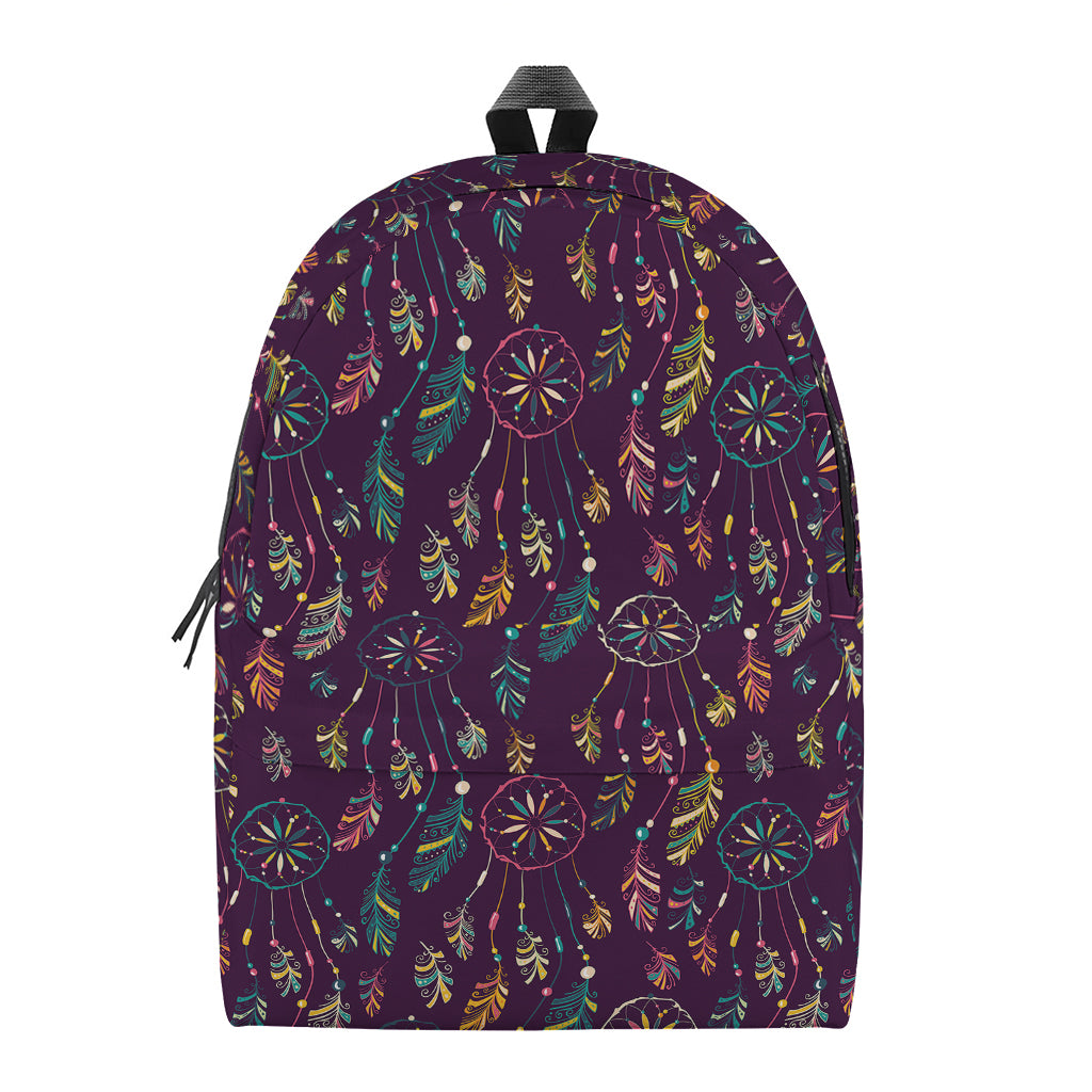 Purple Bohemian Dream Catcher Print Backpack