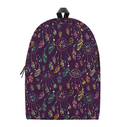 Purple Bohemian Dream Catcher Print Backpack