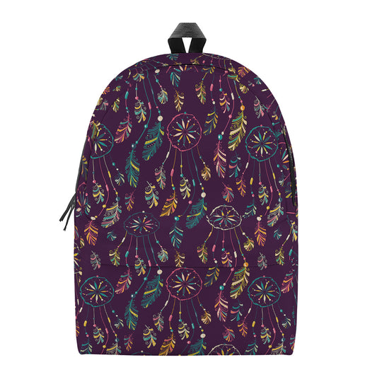Purple Bohemian Dream Catcher Print Backpack