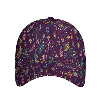 Purple Bohemian Dream Catcher Print Baseball Cap