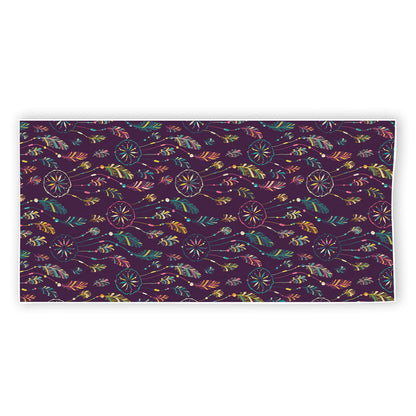 Purple Bohemian Dream Catcher Print Beach Towel