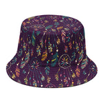 Purple Bohemian Dream Catcher Print Bucket Hat