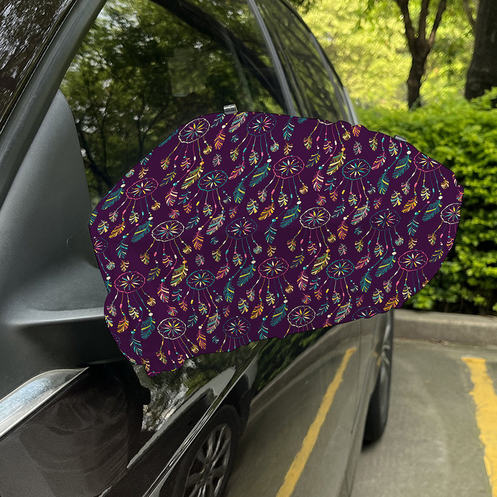 Purple Bohemian Dream Catcher Print Car Side Mirror Covers