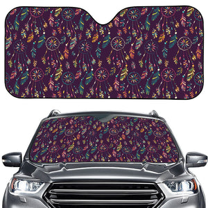 Purple Bohemian Dream Catcher Print Car Windshield Sun Shade