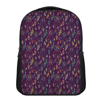 Purple Bohemian Dream Catcher Print Casual Backpack