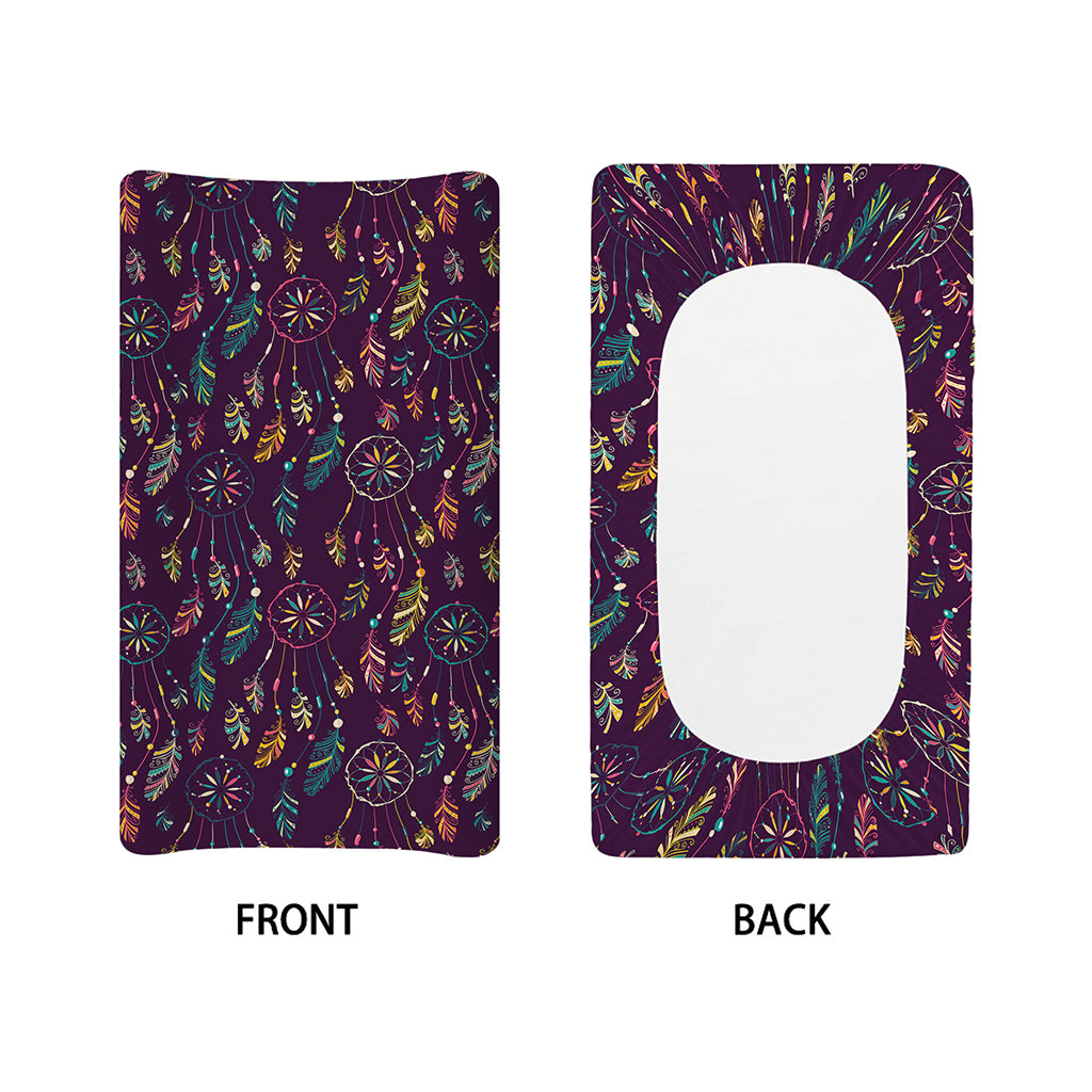 Purple Bohemian Dream Catcher Print Changing Pad Cover