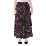 Purple Bohemian Dream Catcher Print Chiffon Maxi Skirt