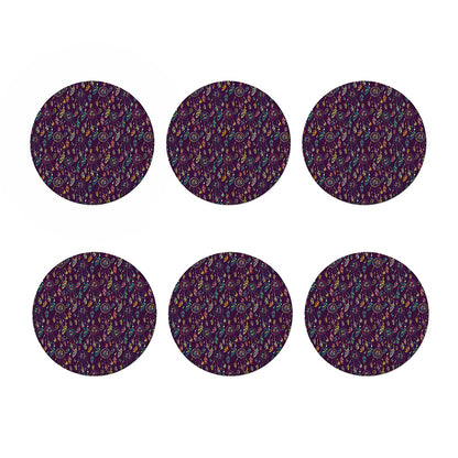 Purple Bohemian Dream Catcher Print Coaster Set