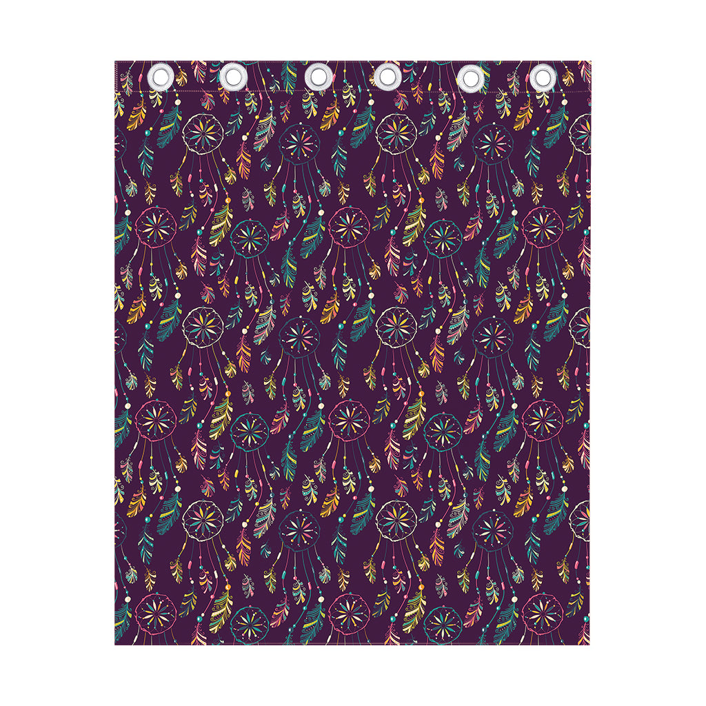 Purple Bohemian Dream Catcher Print Curtain
