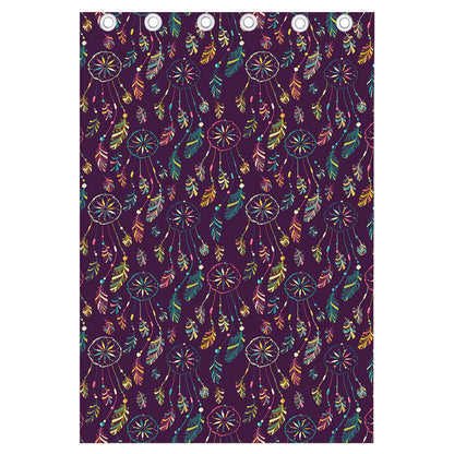 Purple Bohemian Dream Catcher Print Curtain