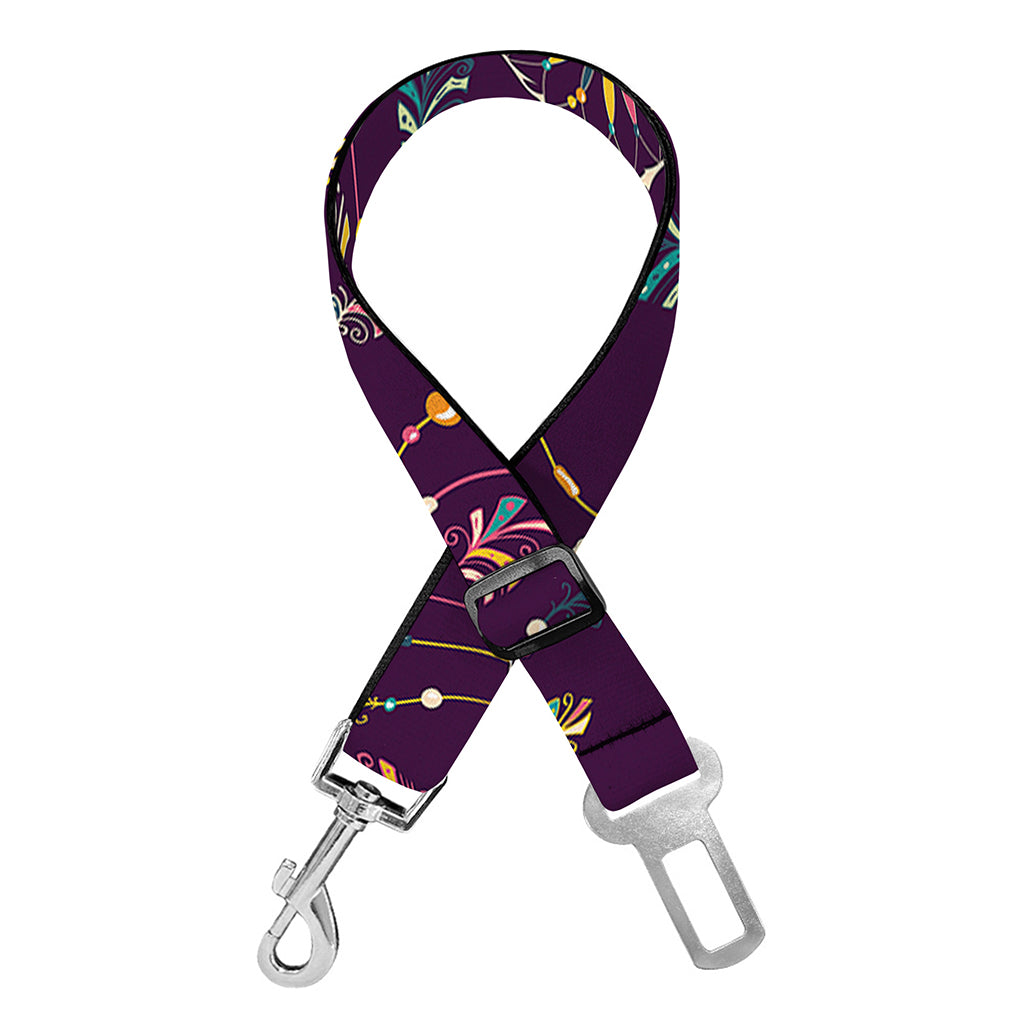 Purple Bohemian Dream Catcher Print Dog Seat Belt