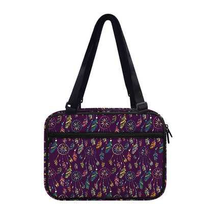 Purple Bohemian Dream Catcher Print Double Strap Bible Bag