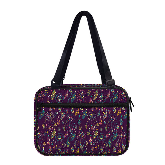 Purple Bohemian Dream Catcher Print Double Strap Bible Bag