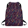 Purple Bohemian Dream Catcher Print Drawstring Backpack
