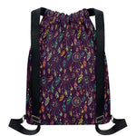 Purple Bohemian Dream Catcher Print Drawstring Backpack
