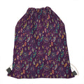 Purple Bohemian Dream Catcher Print Drawstring Bag