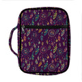 Purple Bohemian Dream Catcher Print Front Pocket Bible Bag
