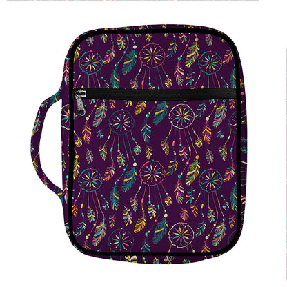 Purple Bohemian Dream Catcher Print Front Pocket Bible Bag
