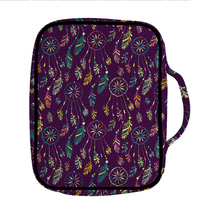 Purple Bohemian Dream Catcher Print Front Pocket Bible Bag