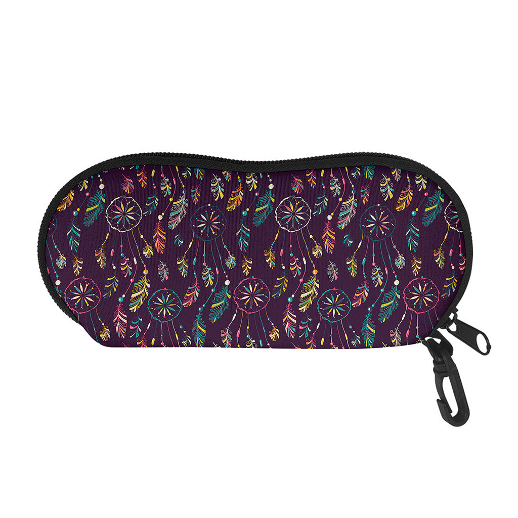 Purple Bohemian Dream Catcher Print Glasses Case